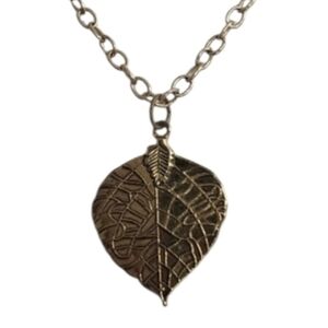 Goldtone Leaf Pendant Necklace